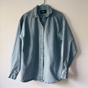 Bikbok womens lightweight‎ denim shacket jacket size S